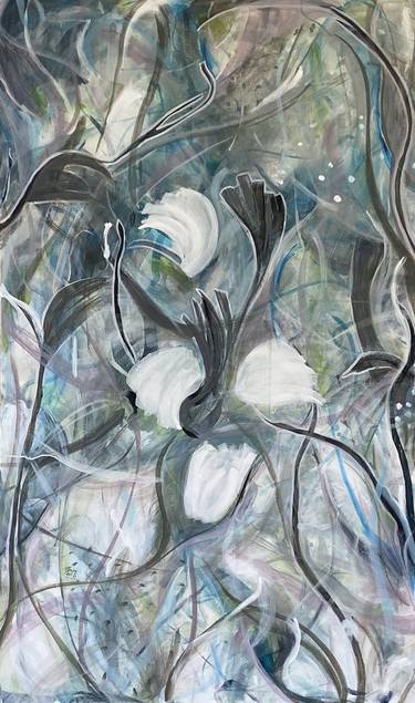 Original Abstract Floral Painting by Asiya Bajwa