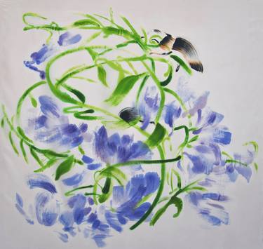 Original Art Deco Animal Painting by Dorota Wójcik