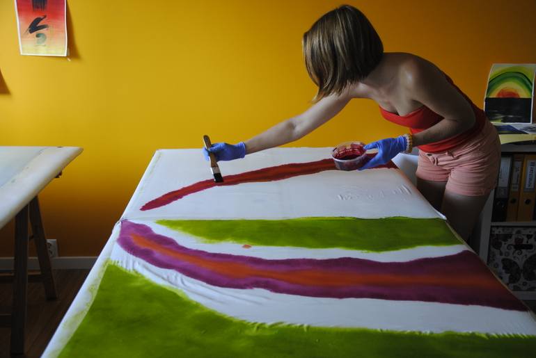 Original Abstract Botanic Painting by Dorota Wójcik