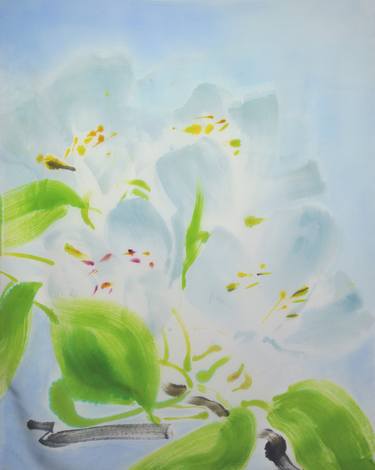 white pear blooming (Zen Garden) blue thumb