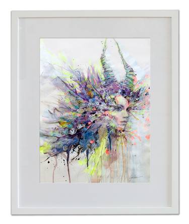Antelope Woman - hand colored art print thumb