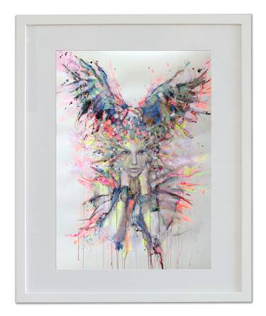 Eagle Woman - hand colored art print thumb