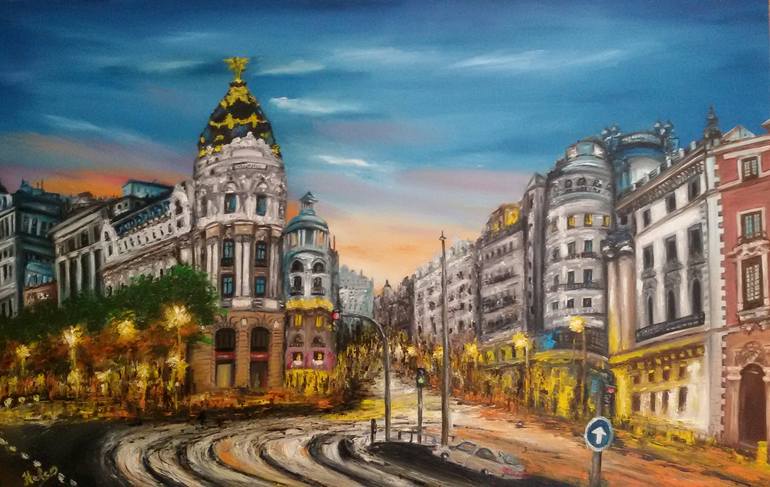 Madrid Gran Via Painting by Helen Bellart Saatchi Art