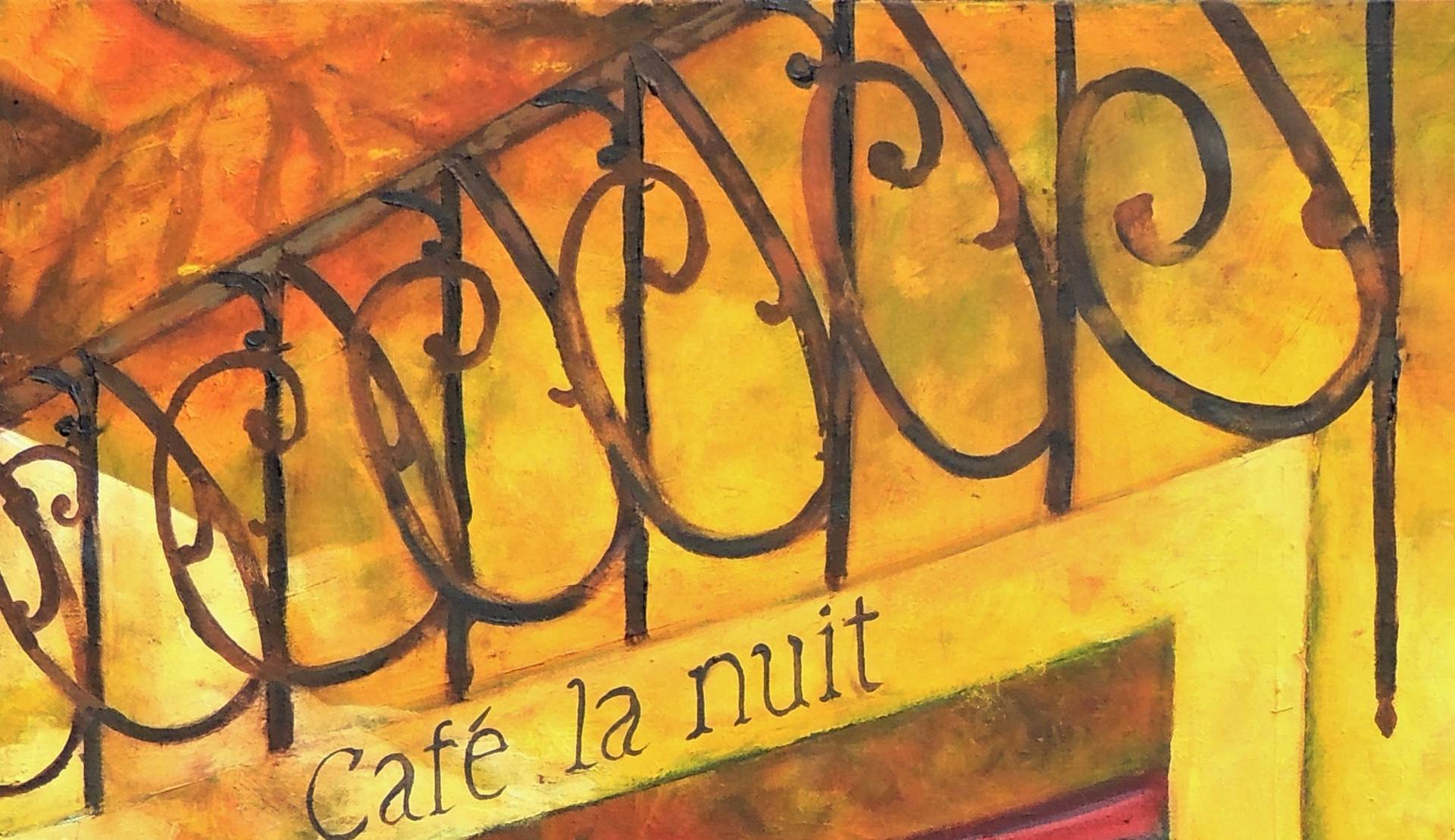 Cafe la nuit Painting by Malcolm Macdonald | Saatchi Art