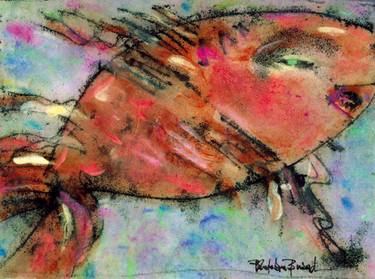 Original Expressionism Fish Printmaking by Roberta Ann Busard