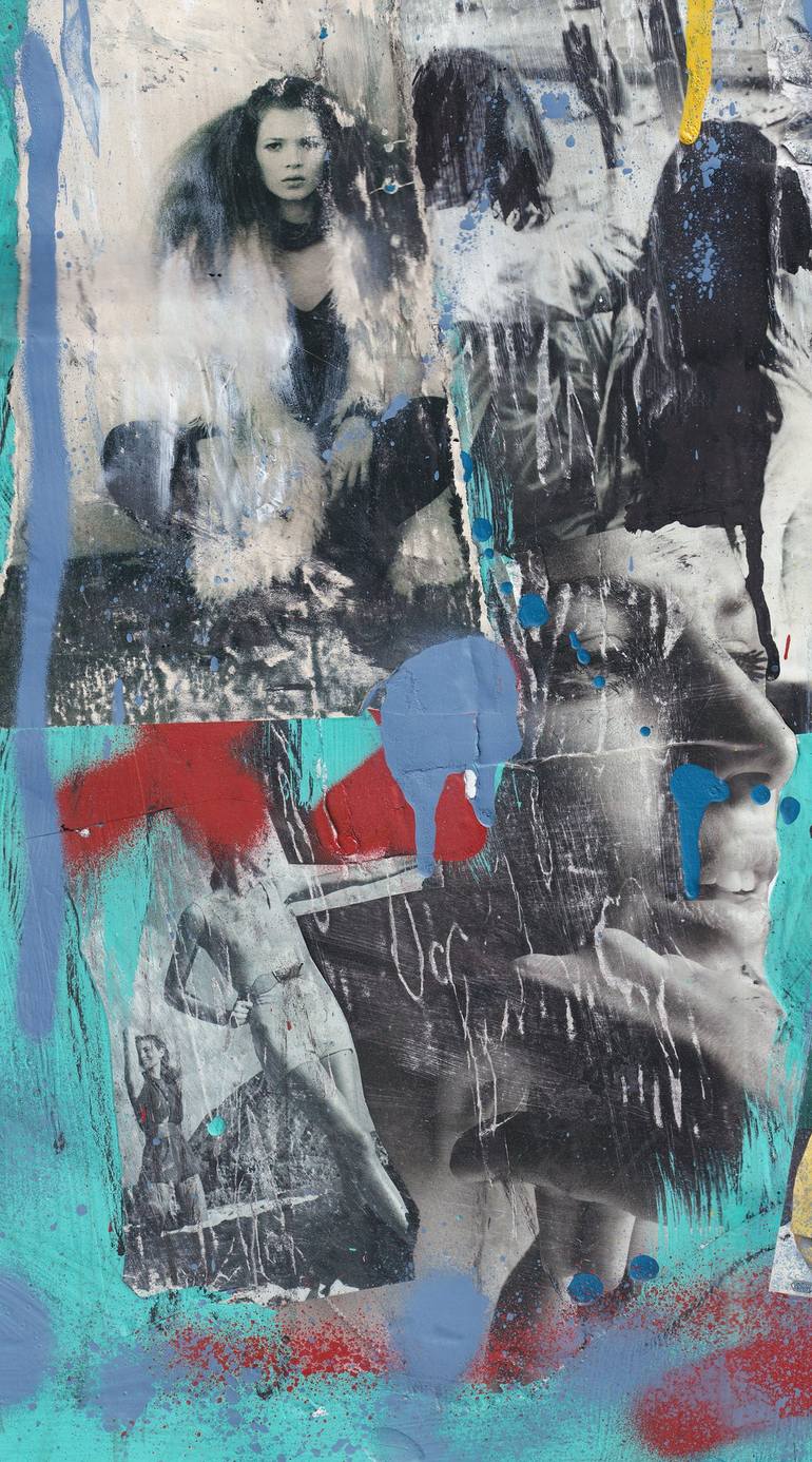 Original Abstract Expressionism Graffiti Mixed Media by MISS AL  SIMPSON