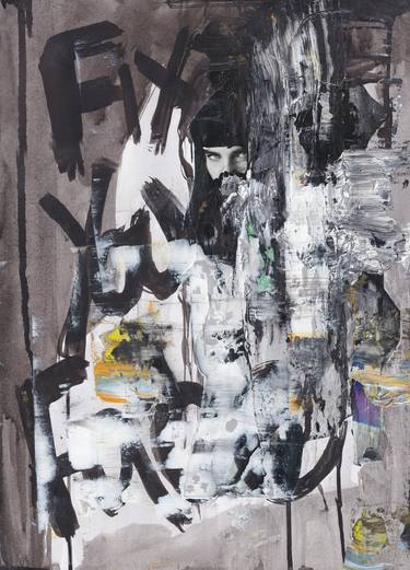 Original Abstract Expressionism Typography Paintings by MISS AL SIMPSON