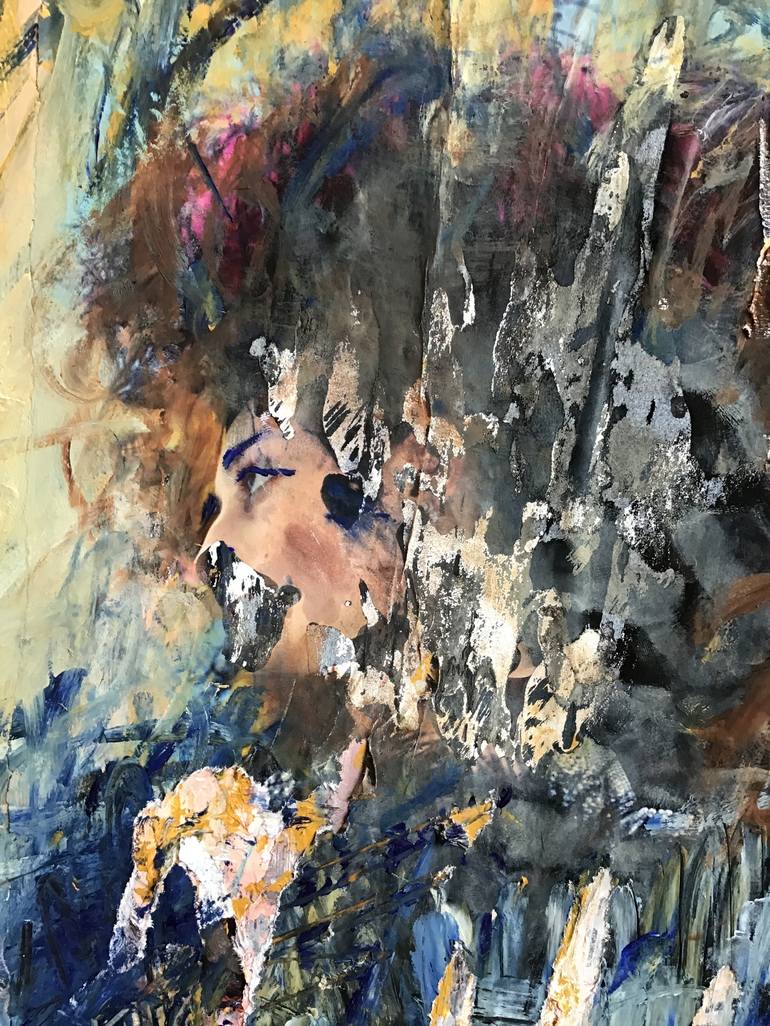 Original Abstract Expressionism Women Painting by MISS AL  SIMPSON