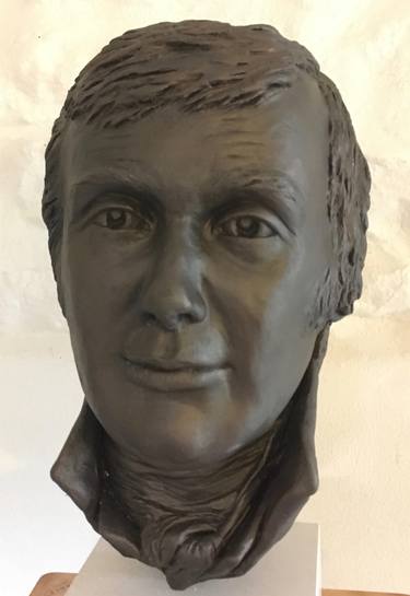 Robert Burns, portrait head, plaster cast, limited edition No. 4 of 9 thumb