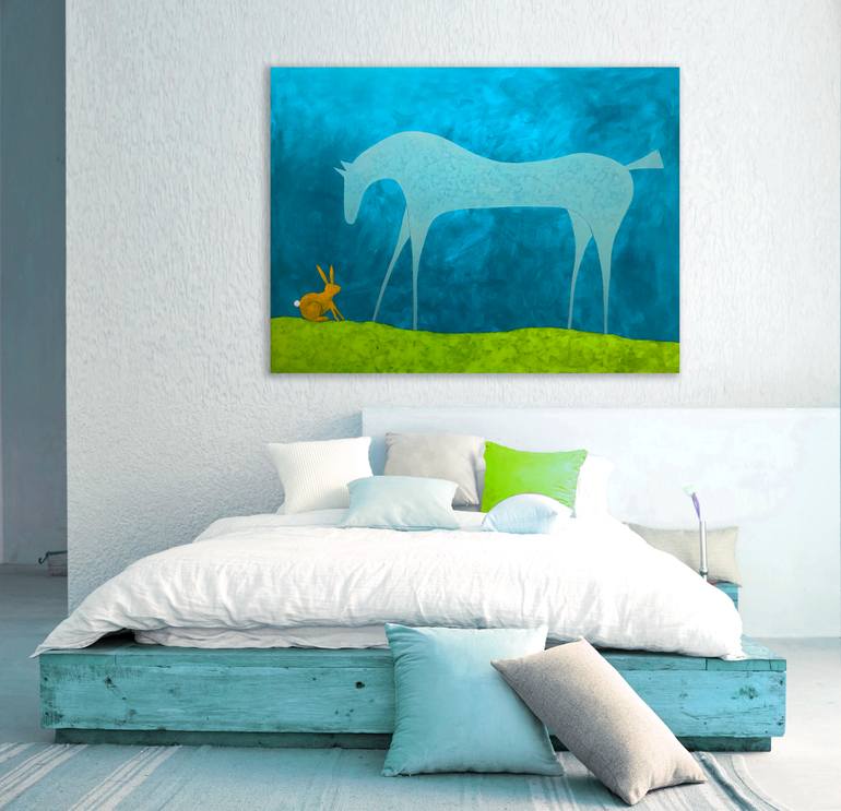 Original Abstract Expressionism Horse Painting by Sharon Pierce Mccullough