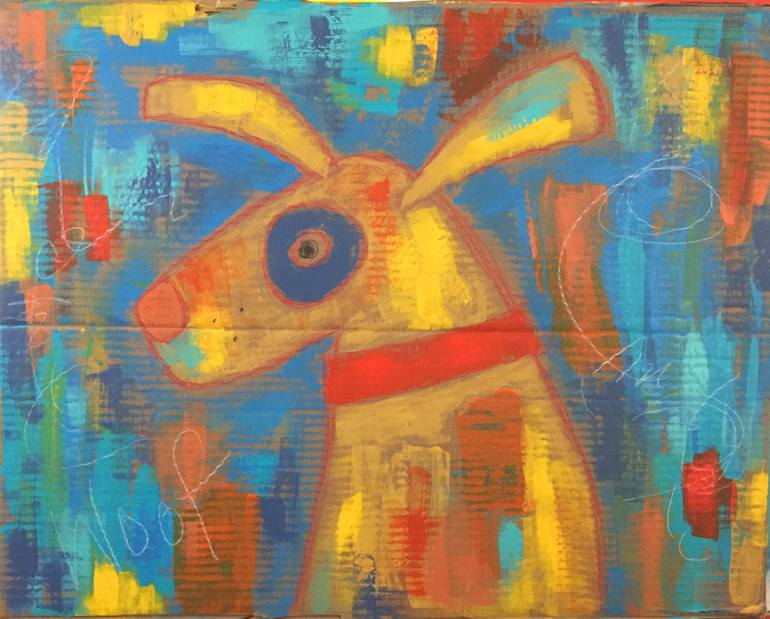 Original Abstract Expressionism Dogs Painting by Sharon Pierce McCullough