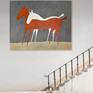 Contemporary Horse painting in interior setting.