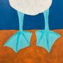 Blue Footed Booby painting, detail 2