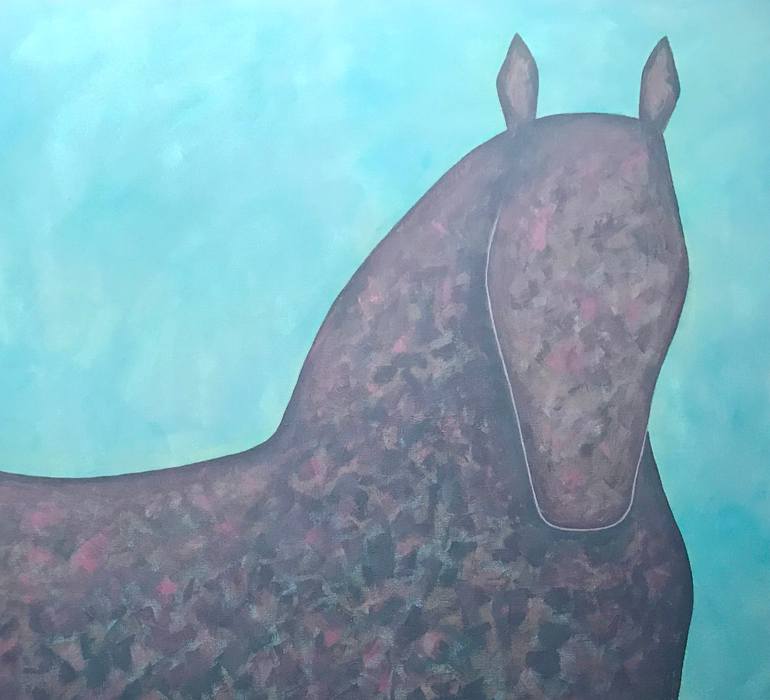 Original Abstract Horse Painting by Sharon Pierce Mccullough