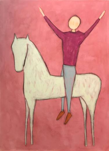 Original Figurative Horse Paintings by Sharon Pierce Mccullough