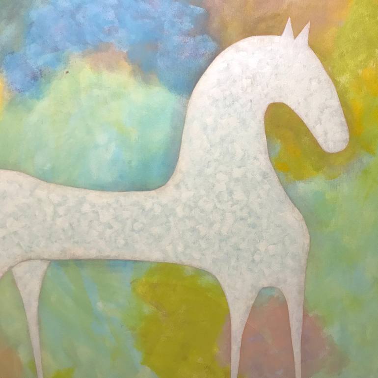 Original Abstract Expressionism Horse Painting by Sharon Pierce Mccullough