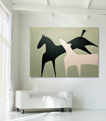 Original Abstract Expressionism Horse Paintings by Sharon Pierce Mccullough