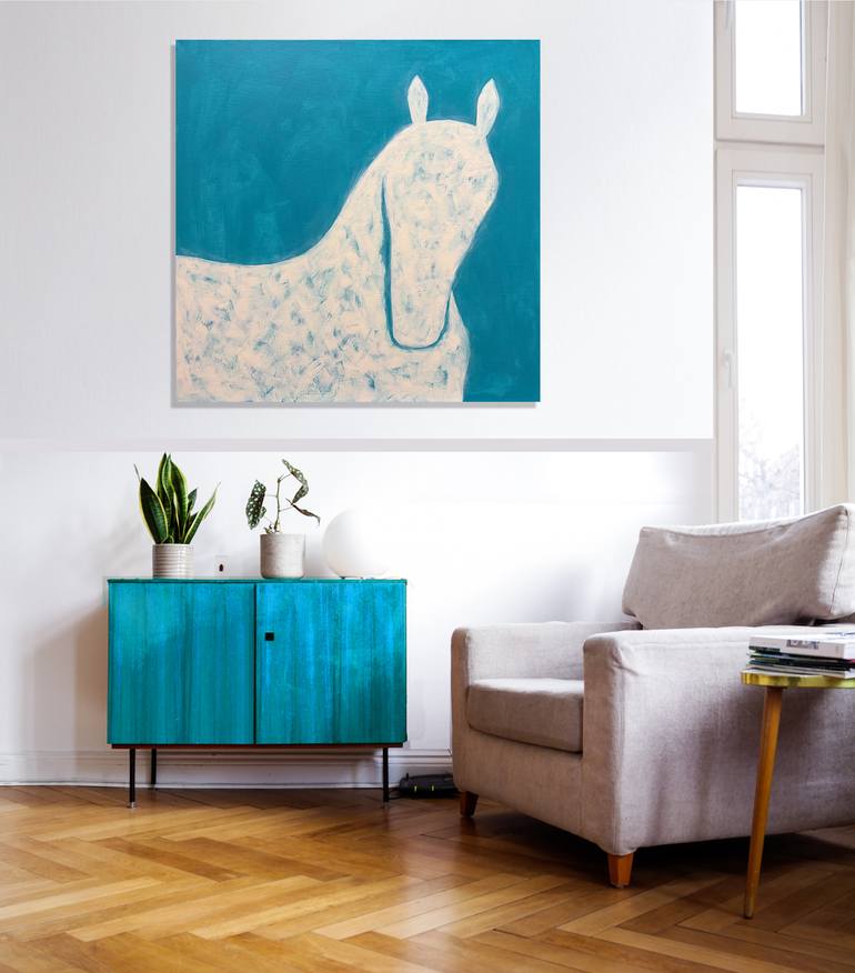 Original Abstract Expressionism Horse Painting by Sharon Pierce Mccullough