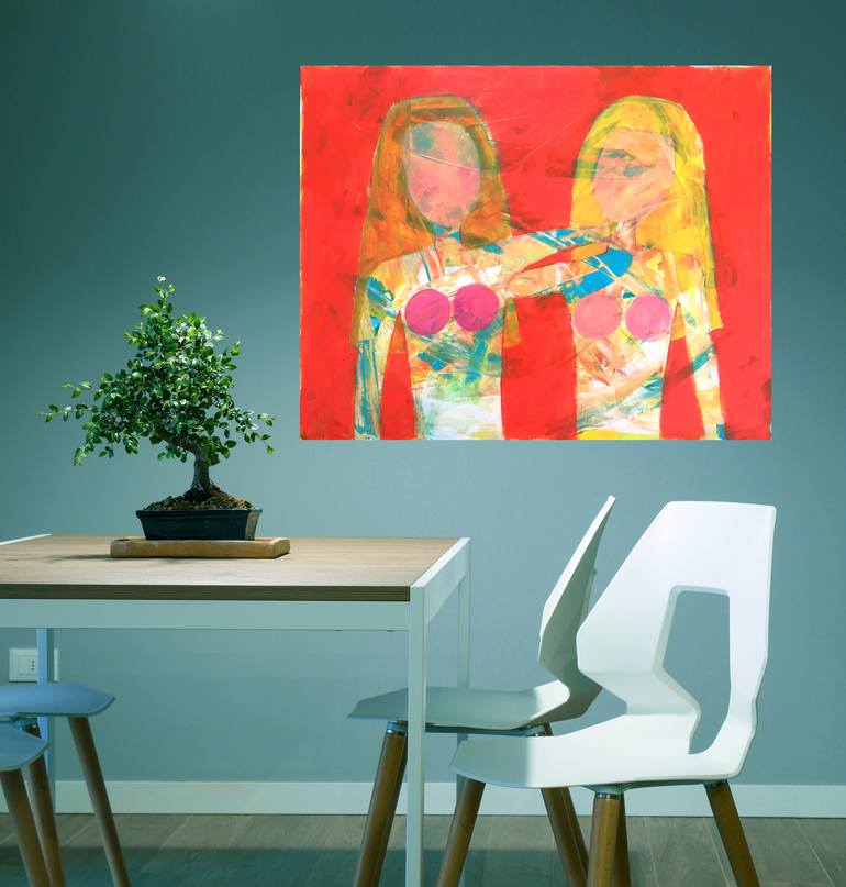 Original Abstract Women Painting by Sharon Pierce McCullough