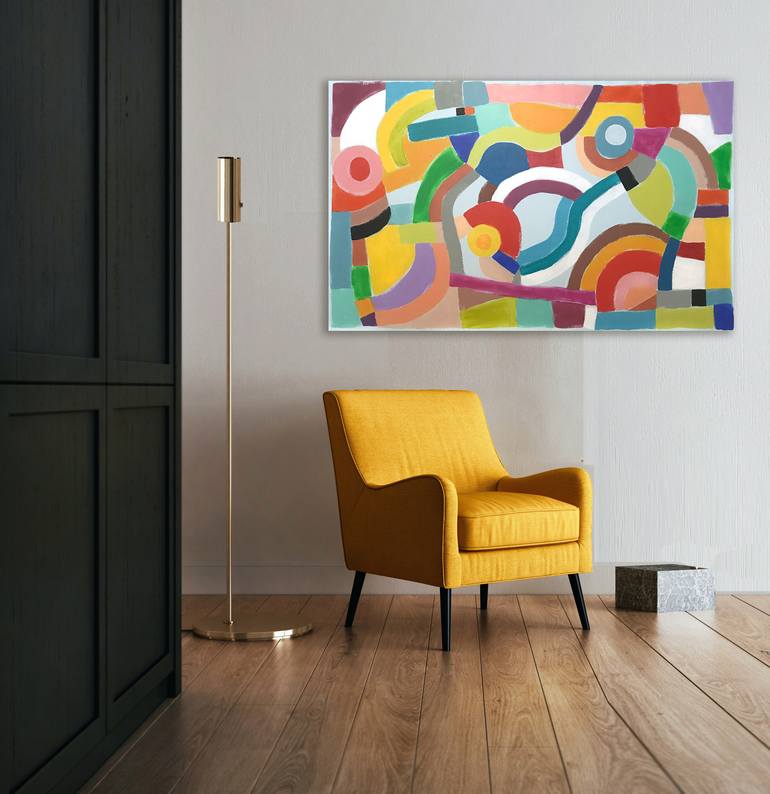 Original Abstract Geometric Painting by Sharon Pierce McCullough
