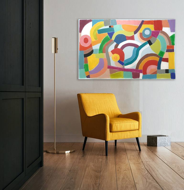 Original Abstract Geometric Painting by Sharon Pierce Mccullough