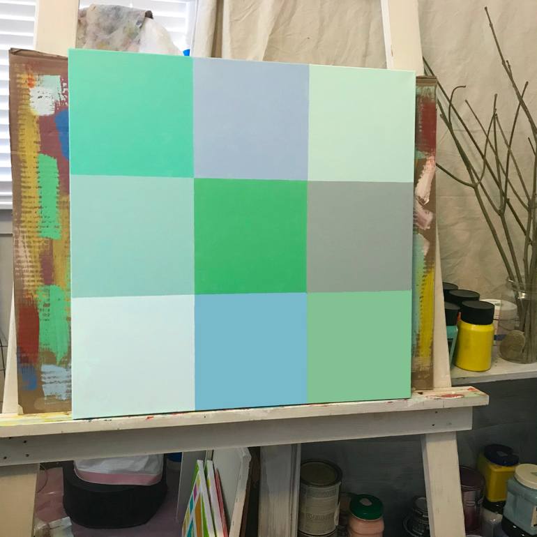 Original Abstract Geometric Painting by Sharon Pierce Mccullough