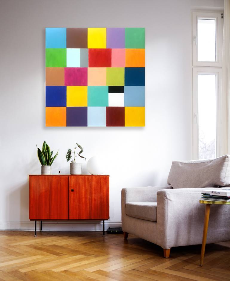 Original Abstract Expressionism Geometric Painting by Sharon Pierce McCullough