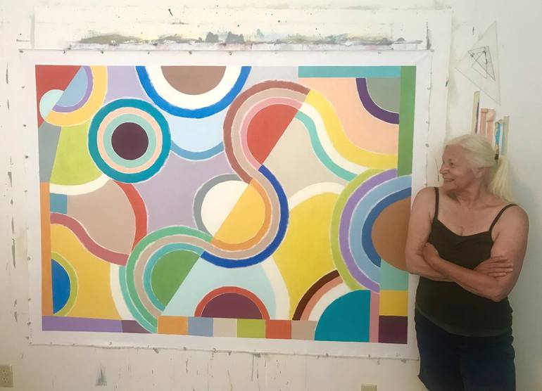 Original Geometric Abstract Painting by Sharon Pierce McCullough
