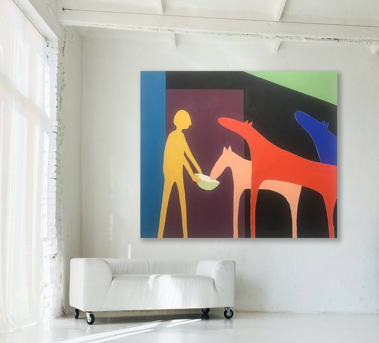 Original Abstract Horse Painting by Sharon Pierce Mccullough