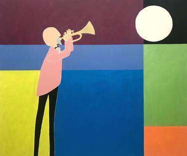 Saatchi Art Artist Sharon Pierce McCullough; Painting, “Man With A Horn” #art