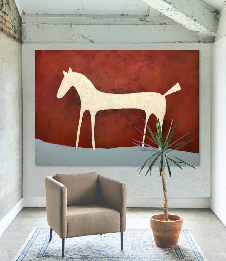 Original Abstract Expressionism Horse Painting by Sharon Pierce Mccullough