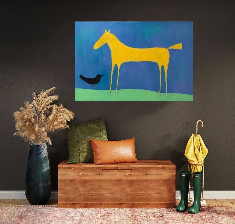 Original Abstract Horse Painting by Sharon Pierce Mccullough