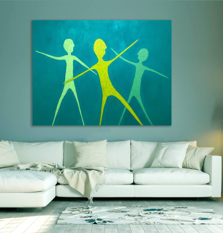 Original Abstract People Painting by Sharon Pierce McCullough