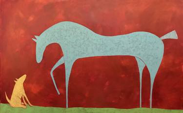 Saatchi Art Artist Sharon Pierce McCullough; Paintings, “Horse & Dog” #art