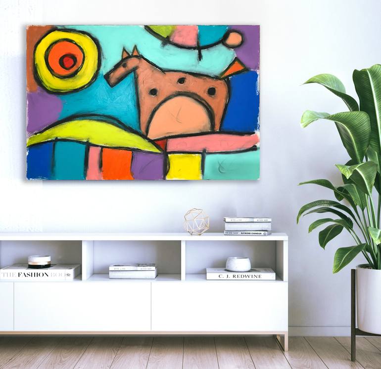 Original Abstract Dogs Painting by Sharon Pierce McCullough