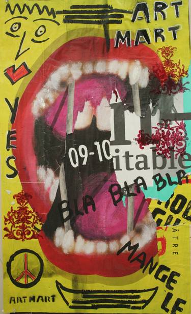 Original Dada Pop Culture/Celebrity Collage by Jean Martin  aka RAVEN