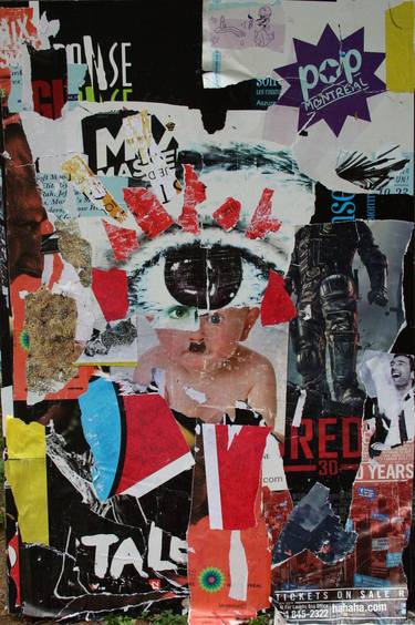 Original Pop Art Celebrity Collage by Jean Martin  aka RAVEN