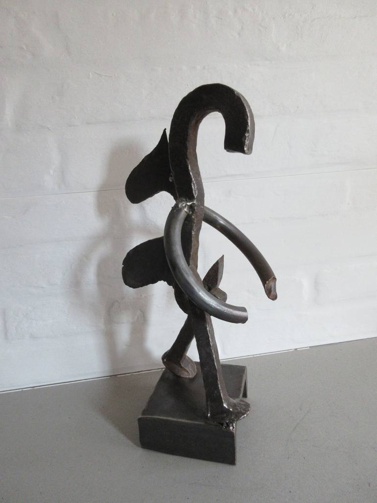 Original Cubism Animal Sculpture by Jean Martin  aka RAVEN