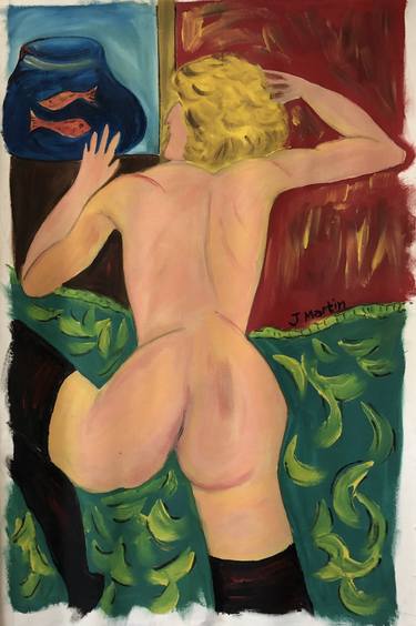 Original Art Deco Nude Paintings by Jean Martin  aka RAVEN