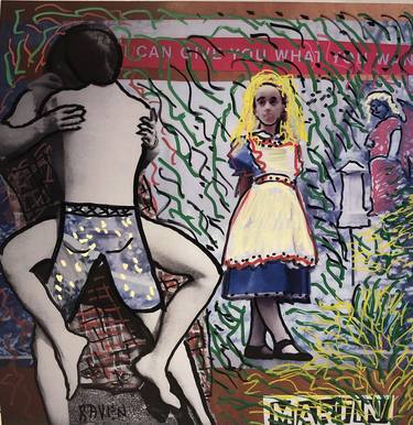 Original Dada Popular culture Paintings by Jean Martin  aka RAVEN