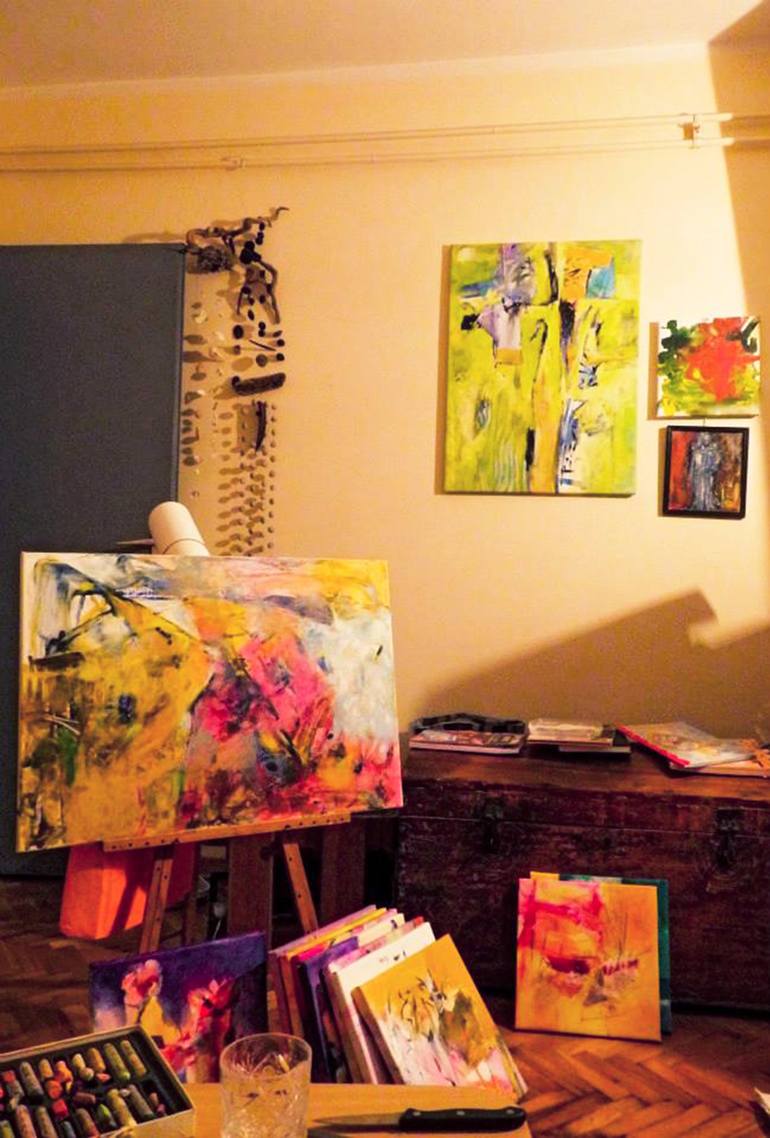 Original Abstract Expressionism Abstract Painting by Suzana Stojadinovic