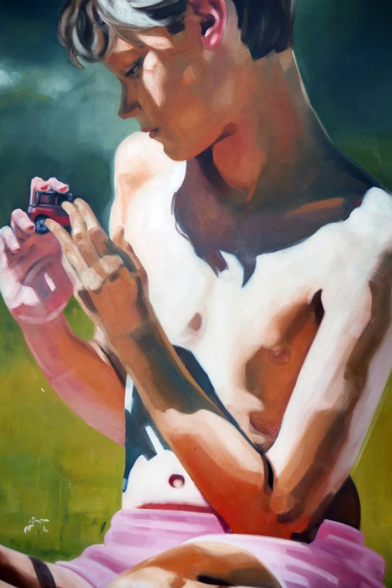 Original Expressionism Children Painting by Daniel Wimmer