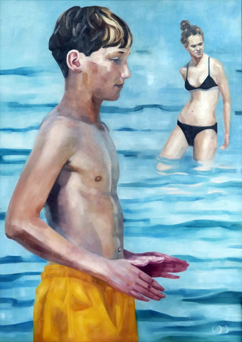 Original Beach Painting by Daniel Wimmer