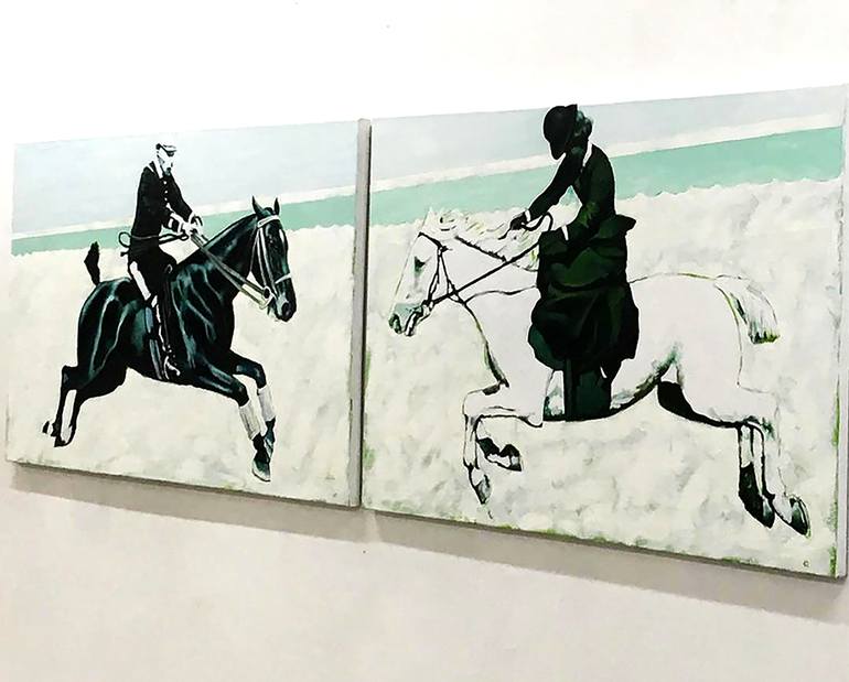 Original Expressionism Horse Painting by Claire Moore