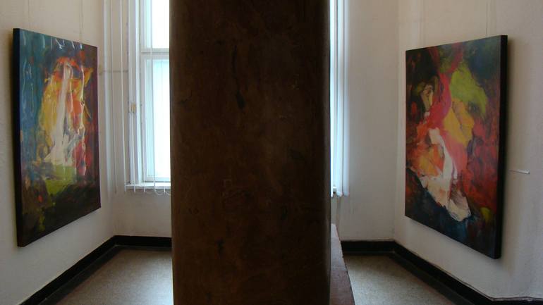 Original Abstract Expressionism Abstract Painting by Georgi Urumov
