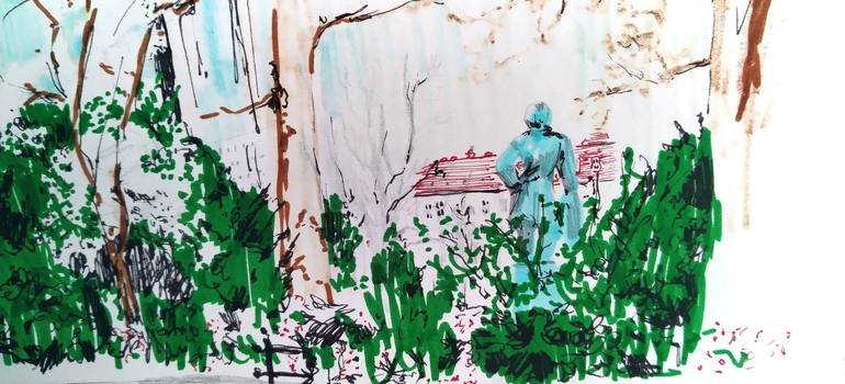 Original Figurative Landscape Drawing by Juan Carlos Rosa Casasola