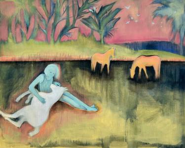 Original Color Field Painting Animal Paintings by Heike Allerton-Davies