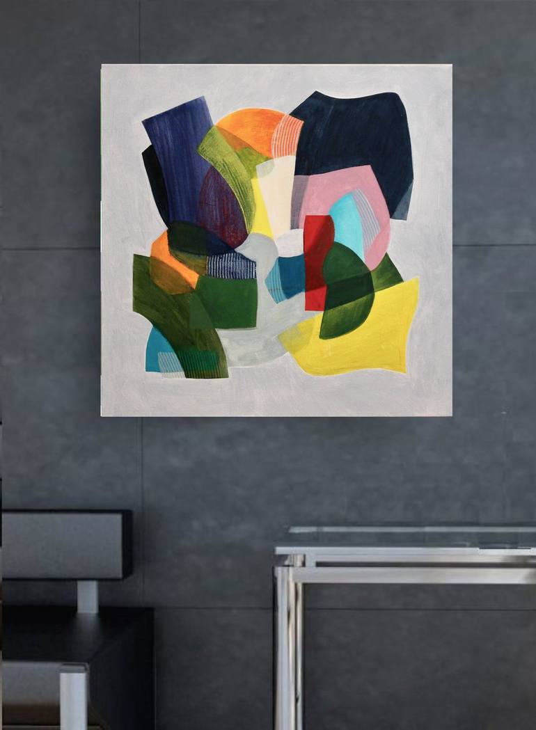 Original Abstract Geometric Painting by Naoko Paluszak