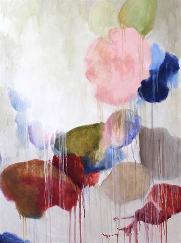 Original Abstract Expressionism Floral Paintings by Naoko Paluszak