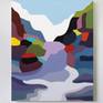 This is an original abstract landscape oil painting. This 30" x 24" painting is on 1.5 inches deep gallery wrapped canvas. The sides are painted white and it will be shipped stretched and ready to hang.